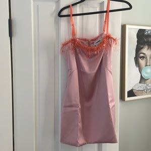 Guizio pink and orange beads dress